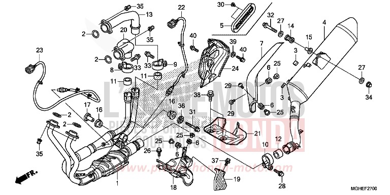 EXHAUST MUFFLER for VFR1200X Dual Clutch PEARL COSMIC BLACK (NHA64) from 2014